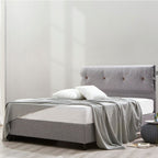 Κρεβάτι με Κεφαλάρι και Αποθηκευτικό Χώρο Hauz Pandora 200X200 Keten 44 Stone